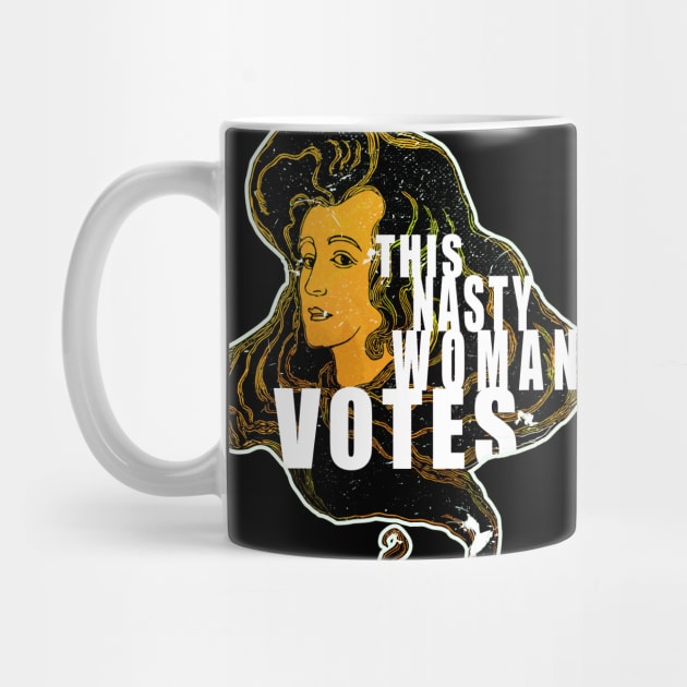 This Nasty Women Votes Retro Vintage Yellow by Glass Table Designs